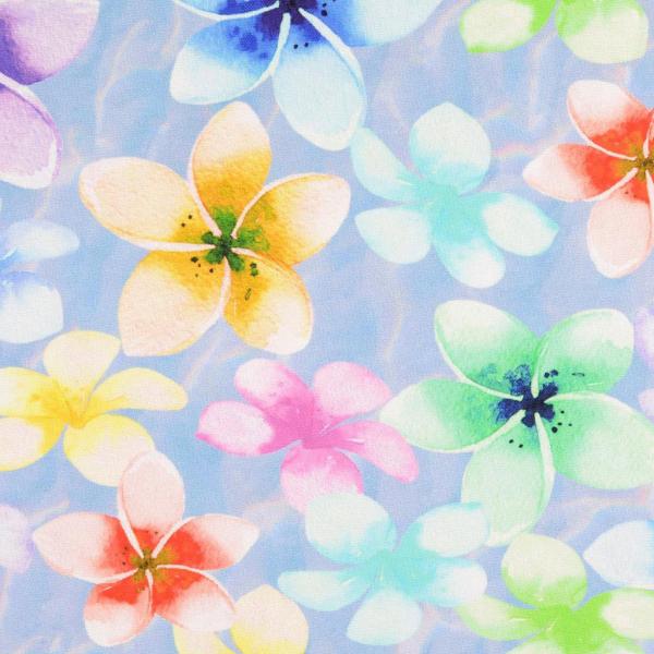 Canvas Druck Bunte Blumen auf Lilablau